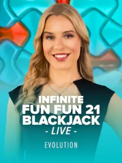 Infinite Fun Fun 21 Blackjack by Evolution, live table in the Stake lobby