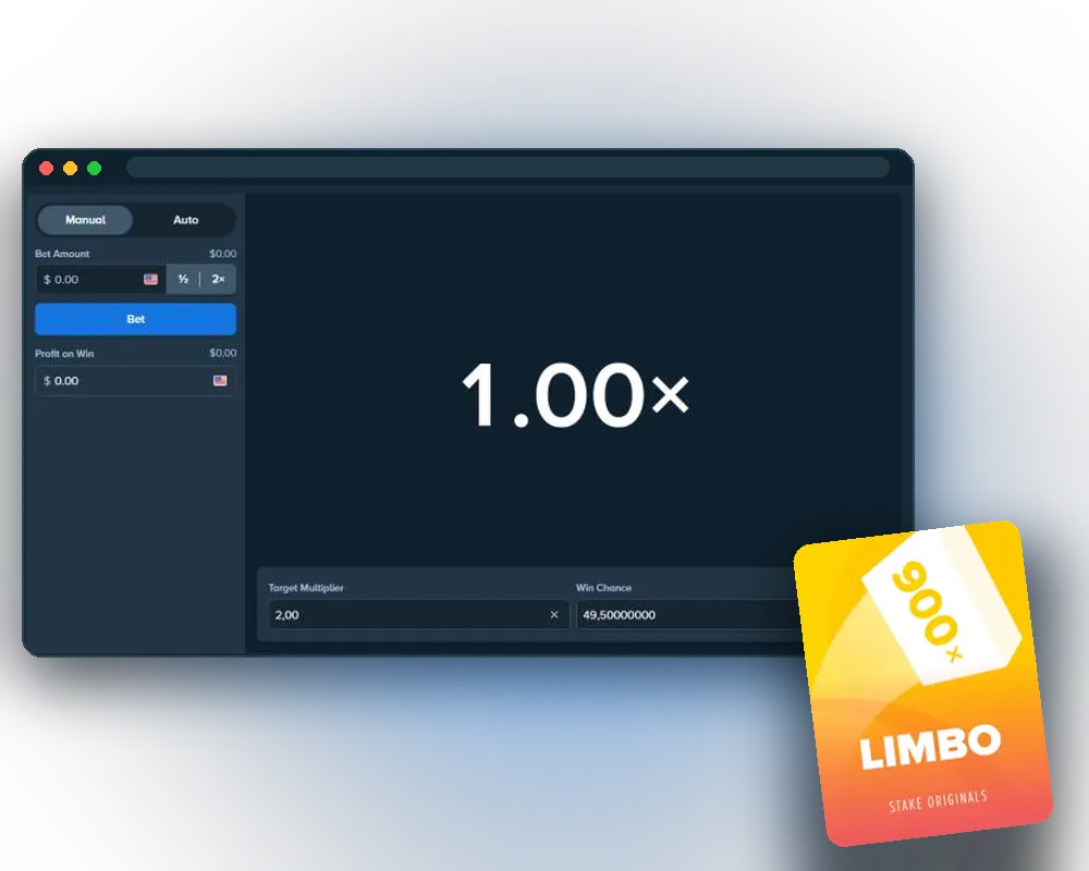 Limbo game window on stake.com